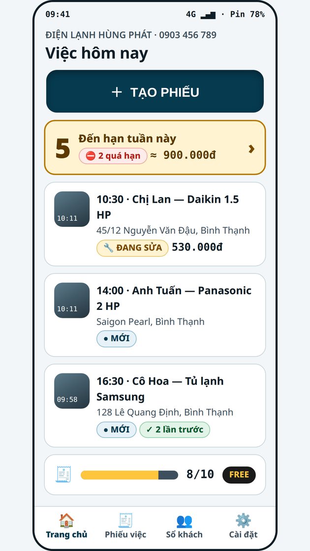 Sổ Thợ Điện Lạnh screenshot 1